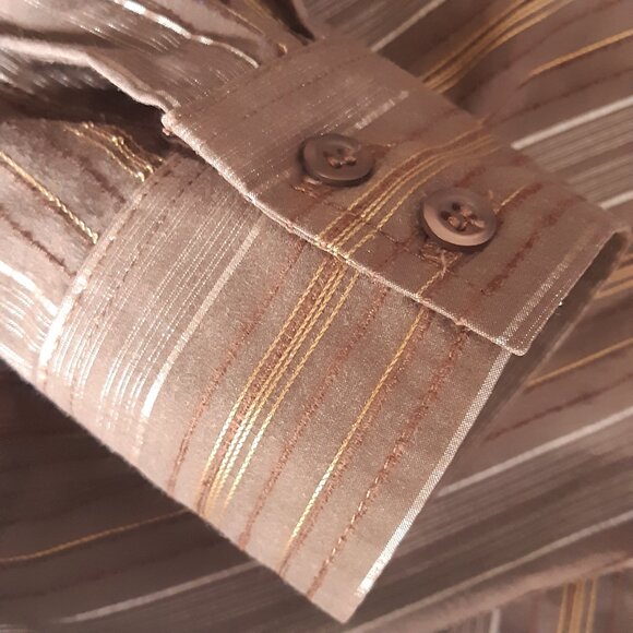 Le Chateau SZ Large Men's Brown Striped Button Up Shirt ⚡️ 3 for $55⚡️ - Picture 9 of 13